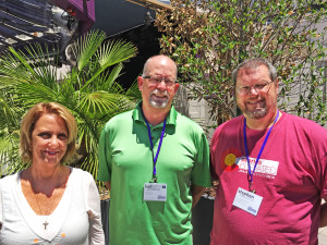 JEA's newest mentors, Joy McCaleb, Karl Grubaugh and Steve Wahlfeldt, attended mentor training in July at the JEA Advisers Institute in Las Vegas. Photo by Kelly Furnas