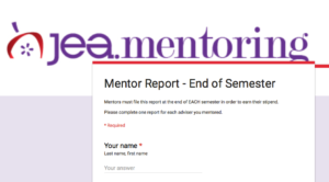 Click on this image to start your semester Mentor Report.